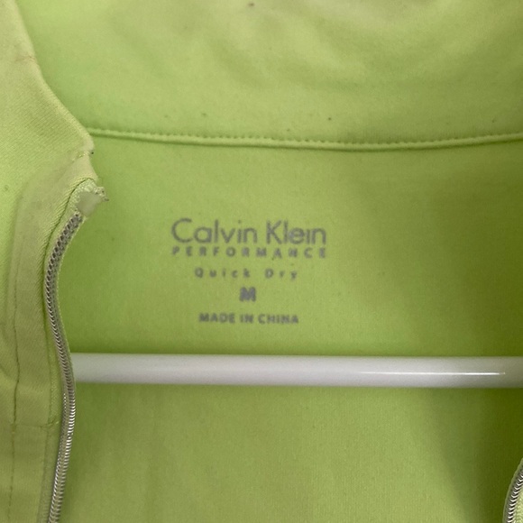 Calvin Klein Scrunched Lime Green Zip Up Sweatshirt - Picture 8 of 16